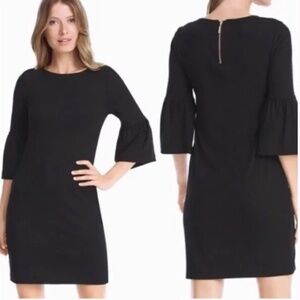 White House Black Market Bell Sleeve Sheath Mini LBD Dress Size 2